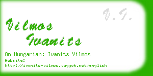 vilmos ivanits business card